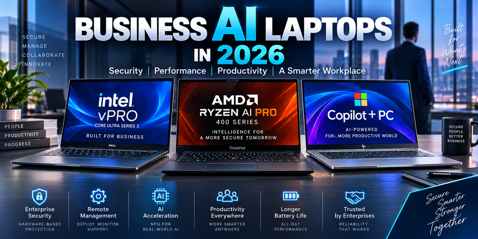 Business AI Laptops in 2026: Advanced Security, Intel vPro, Ryzen AI PRO and Copilot+ PC Buying Guide