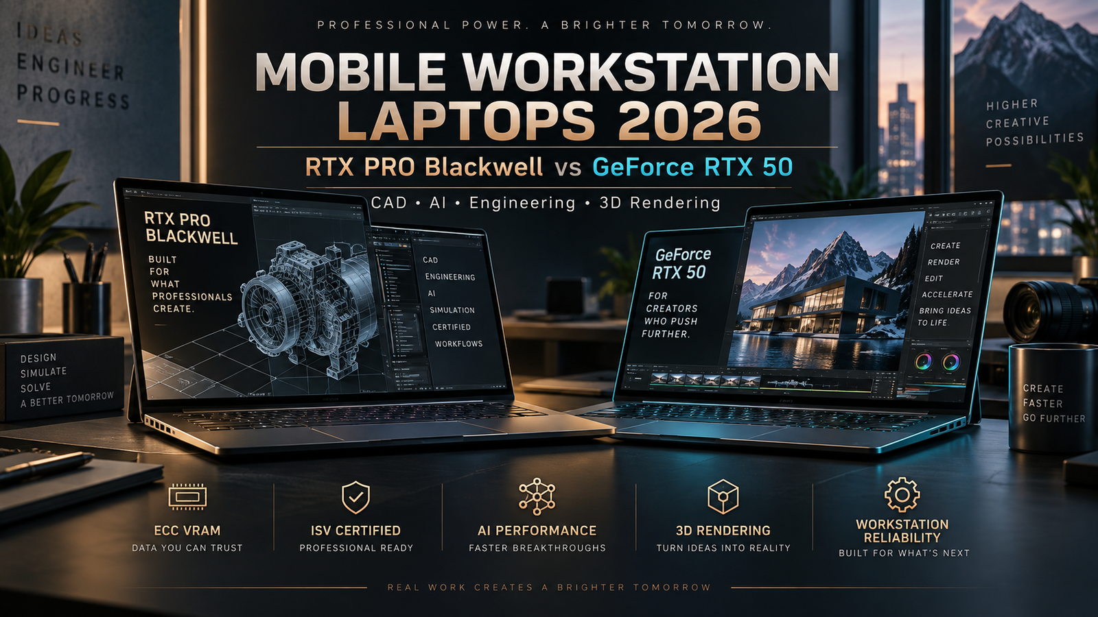 Mobile Workstation Laptops in 2026: RTX PRO Blackwell vs GeForce RTX 50 for CAD, AI and Engineering